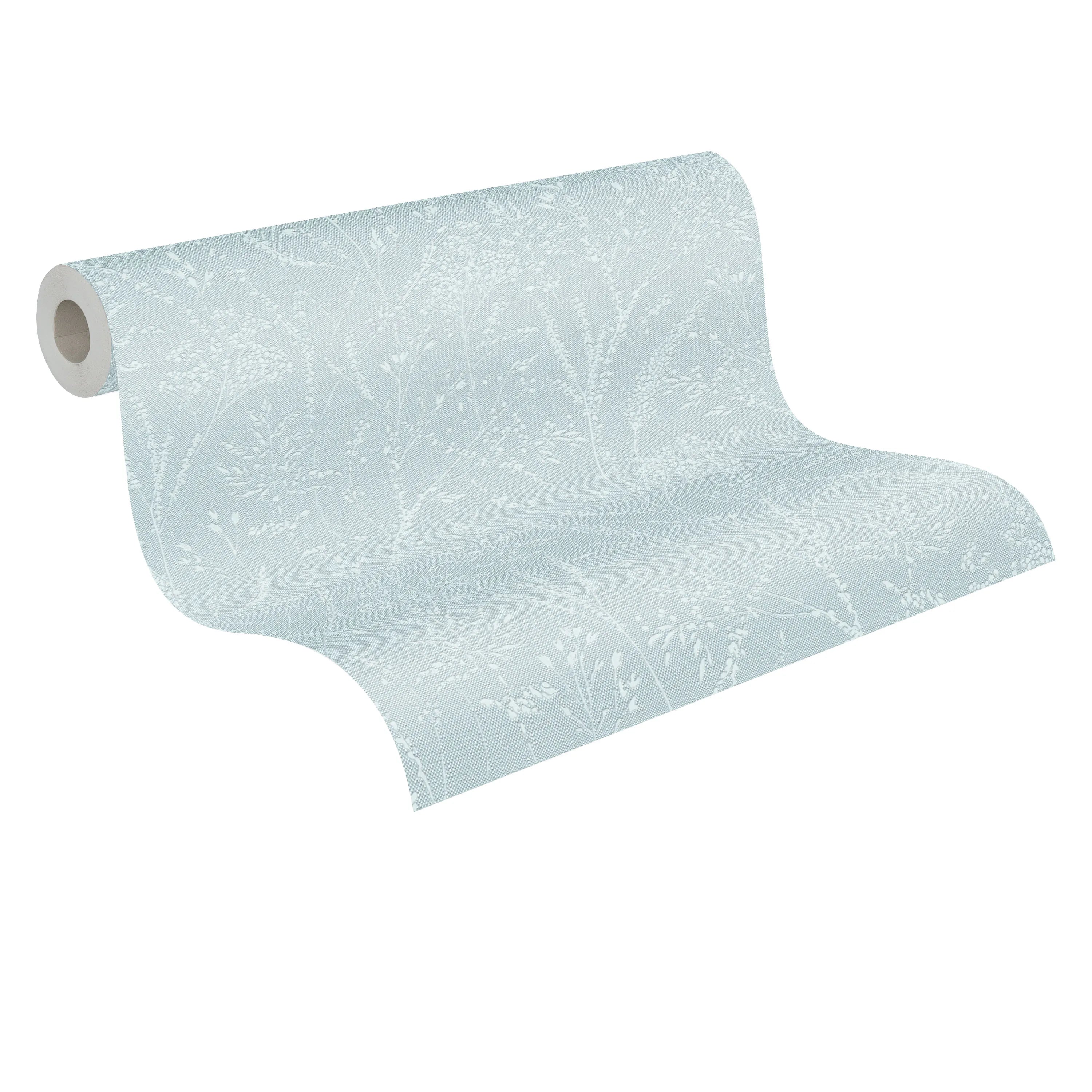 Modern Germany Non-Woven Vinyl Wallpaper Rolls Floral Branches Light Blue White 10.05x0.53m Moisture-Proof Living Kitchen Hotel