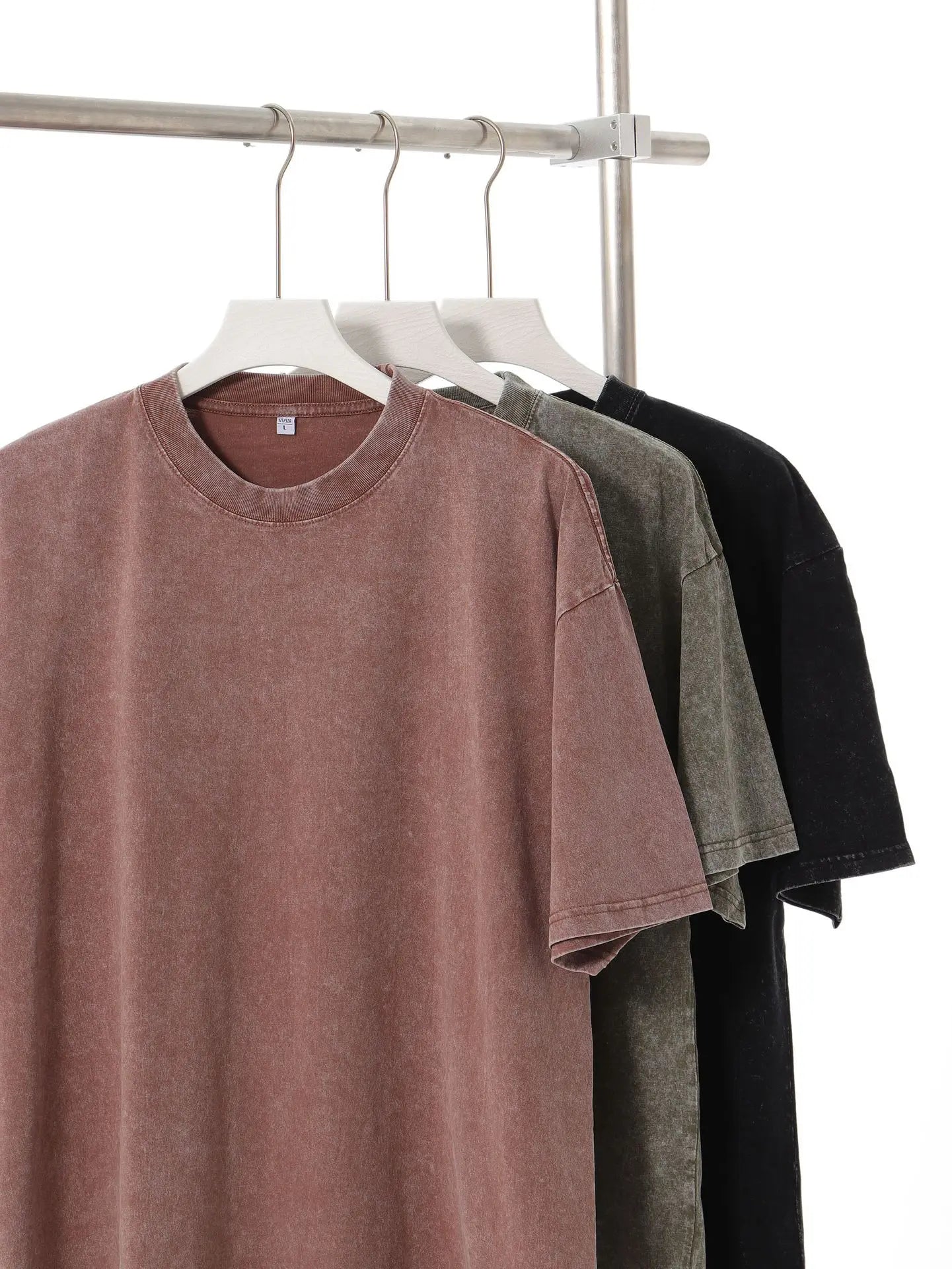 Bangladesh China Factory Price 230g Batik Washed T Shirt American Retro Style T Shirt Drop Shoulder T-Shirt Crew Neck T Shirt