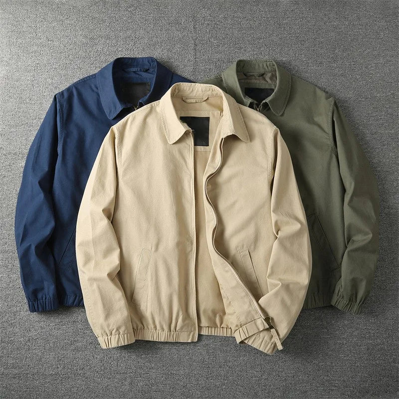Bangladesh China Factory Price 2026 Men's Casual Washed Retro Distressed Loose Fit Korean Style Long Sleeve Zipper Jacket