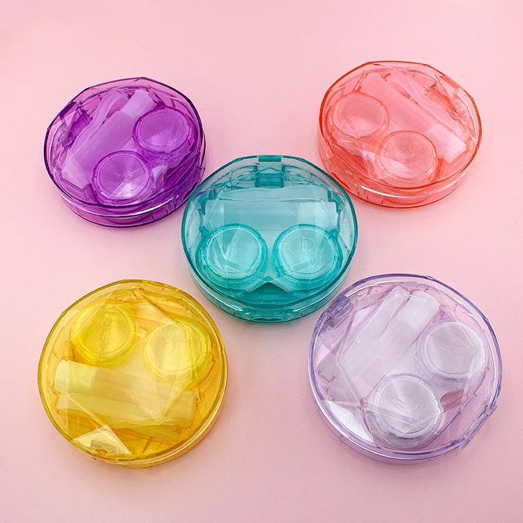 NEW Custom Low MOQ Eye Glass Accessories Cute Pink Lens Plastic Case Eyewear Display Eyekan Contact Lenses Box