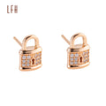 Trendy 18K Gold Hoop Earrings Real Huggie Padlock Cz for Women Men for Wedding Engagement Party Gold Jewelry 18k Real