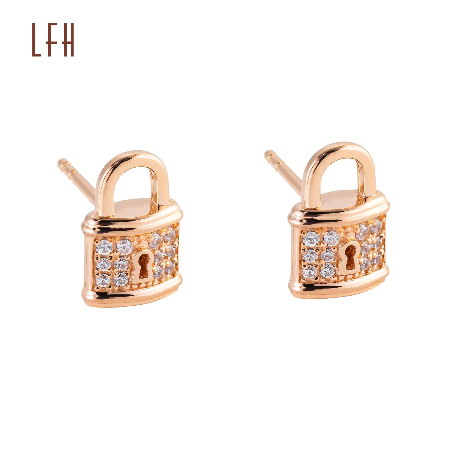 Trendy 18K Gold Hoop Earrings Real Huggie Padlock Cz for Women Men for Wedding Engagement Party Gold Jewelry 18k Real