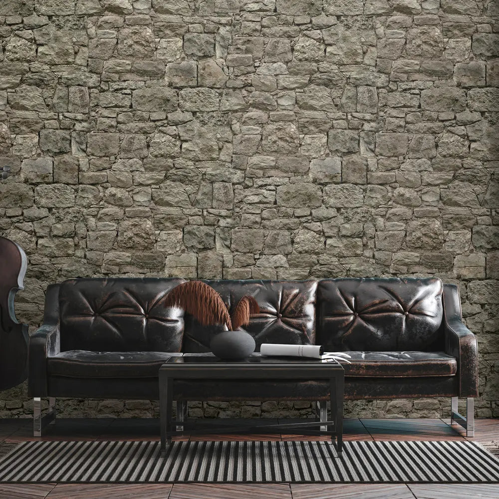 Made Germany Modern Design Photo Wallpaper Stone Wall Grey Beige Non Woven Vinyl Wall Mural Removable Bedroom Living Room Dining
