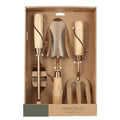 PIONEERA Industrial 3-Piece Durable Garden Tool Set Wooden Handles Stainless Steel Hand Shovel Fork Weeder Planting OEM Simple