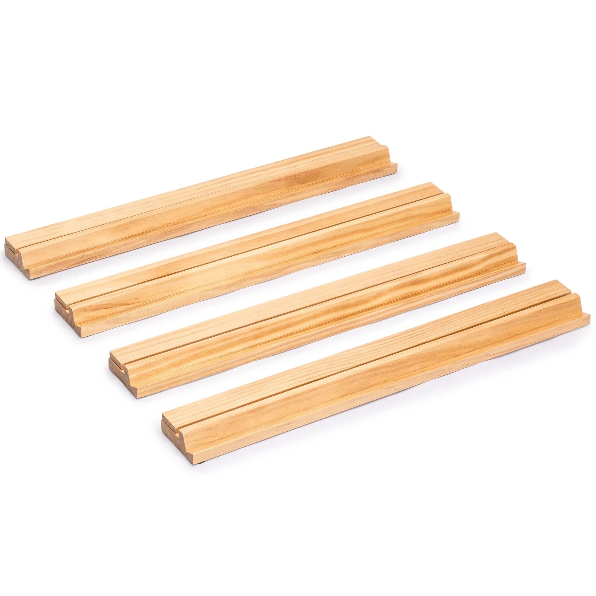 Set 4 Modern Solid Wood Mahjong Tile Racks Durable Eco-Friendly Customizable Moulding Stands Game Display Hotel/Villa