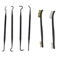 Steel Nylon Double Ended Brass Steel Nylon Bristle 6 Piece Pick Brush Gun Cleaning Kit