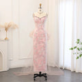 Jancember SZ516 Princess Pink Spaghetti Strap Yarn Straight Evening Party Dresses