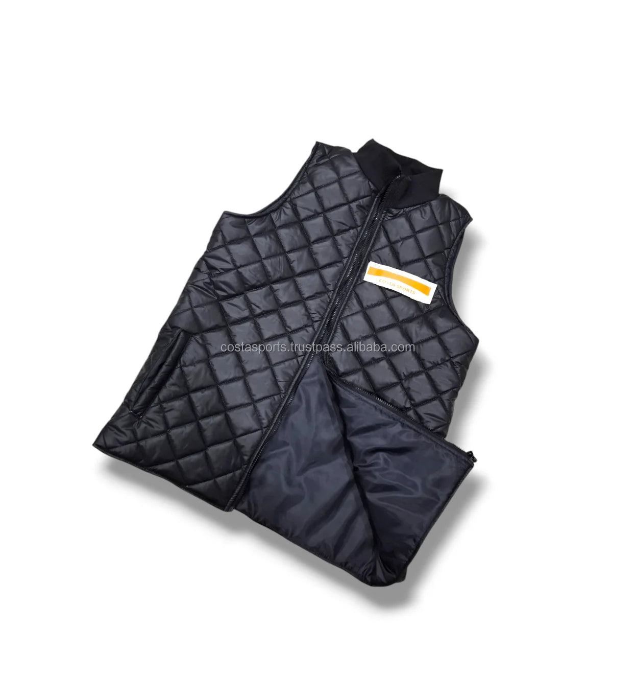 Coosta Men's Down Vest Jacket Diamond Quilted with Strong Zipper Closure Breathable Outer Wear for Winter Season