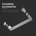 Hydrorelax Back to Back Shower Door Pull Handle Rectangle Stainless Steel Grip for Frameless Sliding Glass