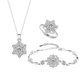 LIMING Fashion S925 Sterling Silver 5A Cubic Zirconia Snowflake Pendant Necklace Christmas Fine Jewelry Women Female Gift