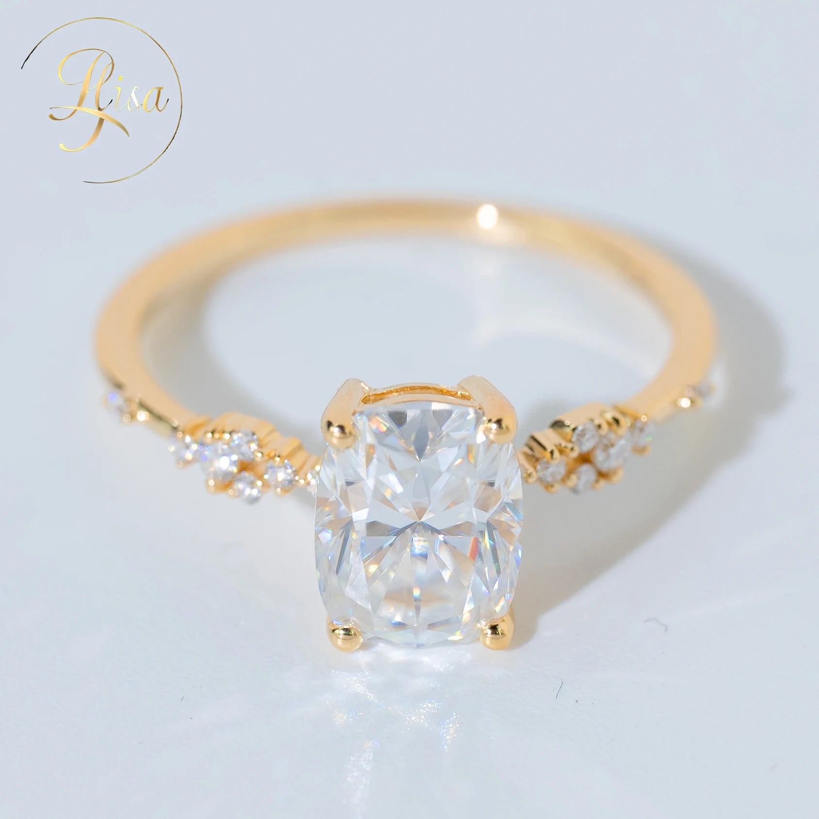 Custom VVS Lab Made Diamond Engagement Rings for Women New Design Yellow Gold 925 Silver Fine Women's Jewelry