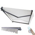 OEM Size Aluminum Motorized Semi Cassette Awnings with LED Lights and Dooya Motor for Patio Garden Pool Awning