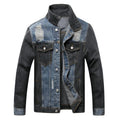 Warm Organic Cotton Denim Jacket for Men Custom Zipper Closure Down Material Comfortable Winter Outerwear