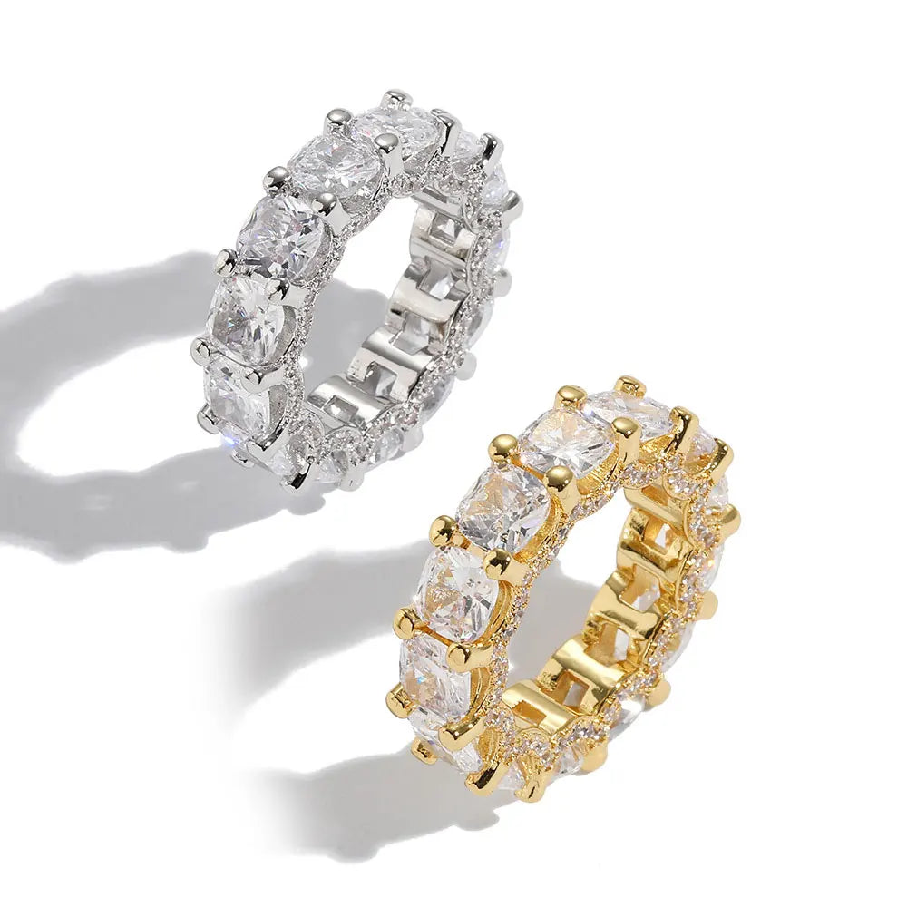 Low MOQ Wholesale Bling Jewelry Cubic Zirconia Hip Hop Men's Gold Cz Ring