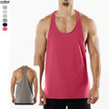 Racer Back Singlet Cotton Running Men's Gym Top Loose Sports Vest Sportswear Casual Mens Fitness Workout Sleeveless Tank Tops