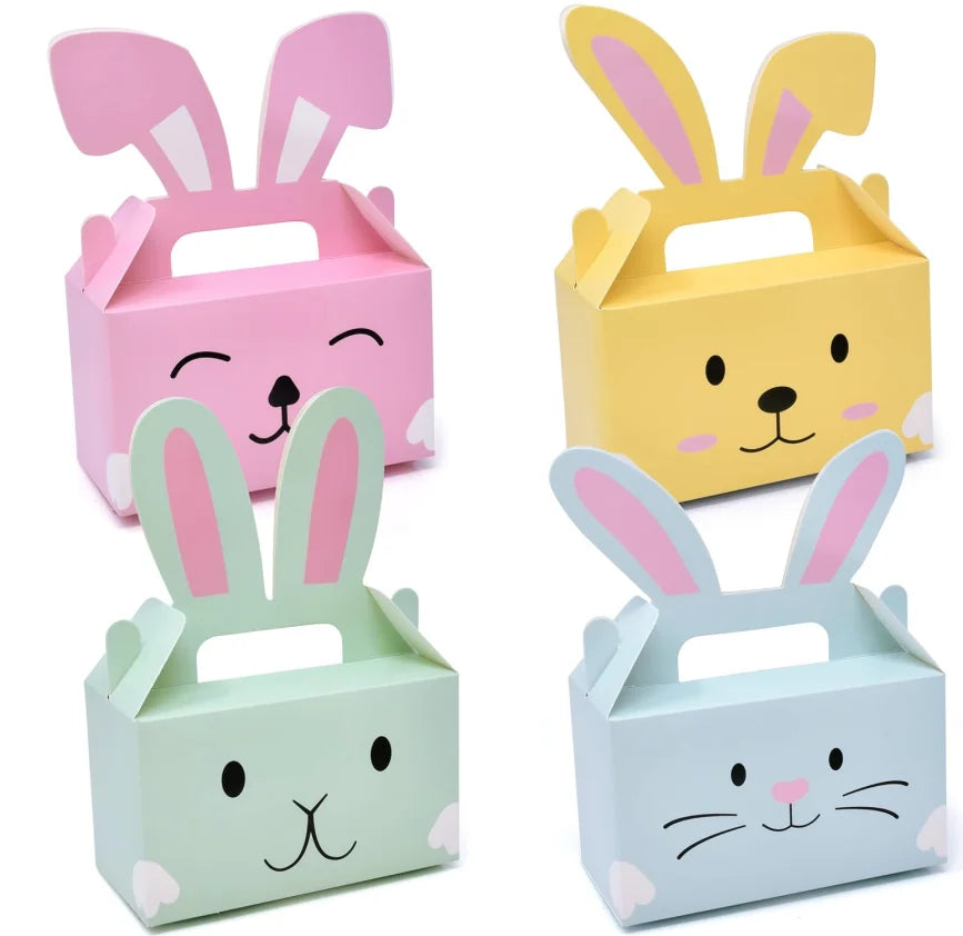 Pafu Easter Cute Rabbit Twisted Egg Gift Box for Spring Kids School Classroom Party Decoration Bunny Candy Box