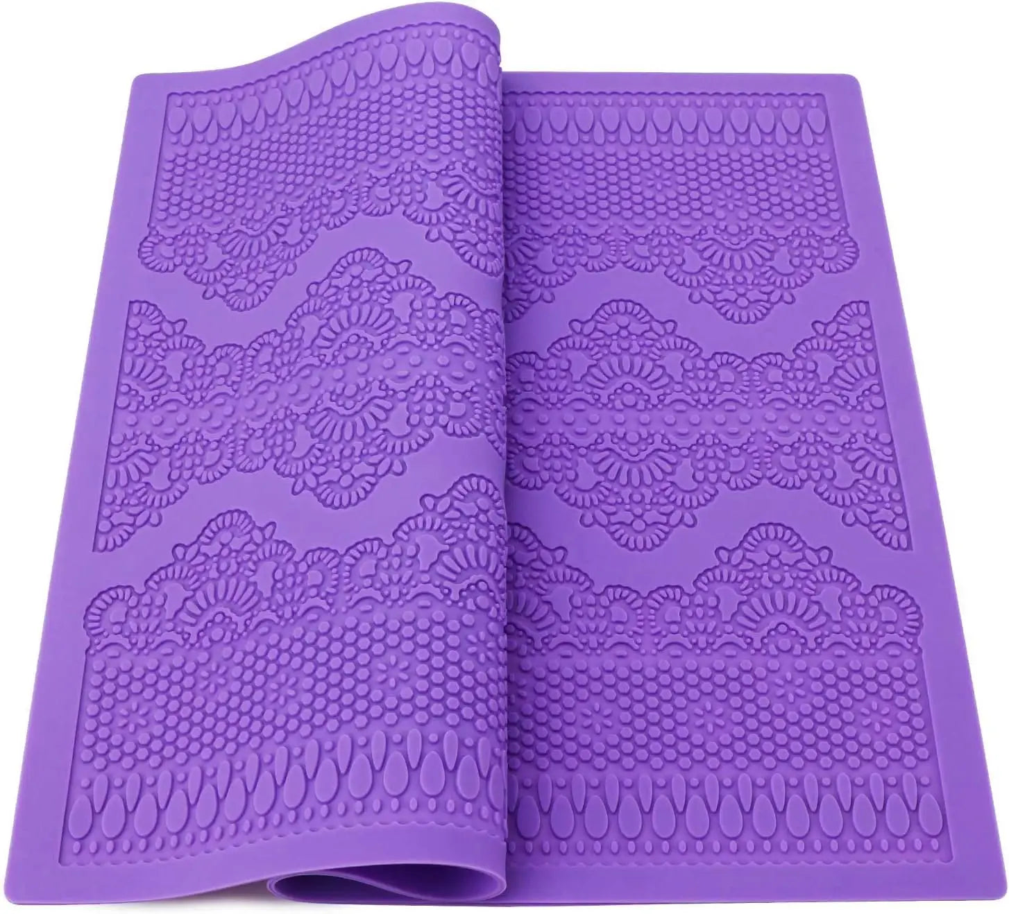 LifeTop Silicone Fondant Lace MoldPurple Silicone Lace Mould for Cake Decorating Molds Silicone Shapes Border Decoration