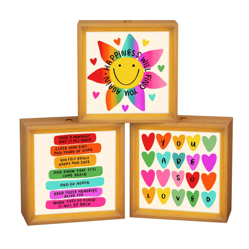 Custom LED Glowing Photo Frame with 3 Color Night Light UV Printed for Home and Office Desktop Christmas Birthday Gift