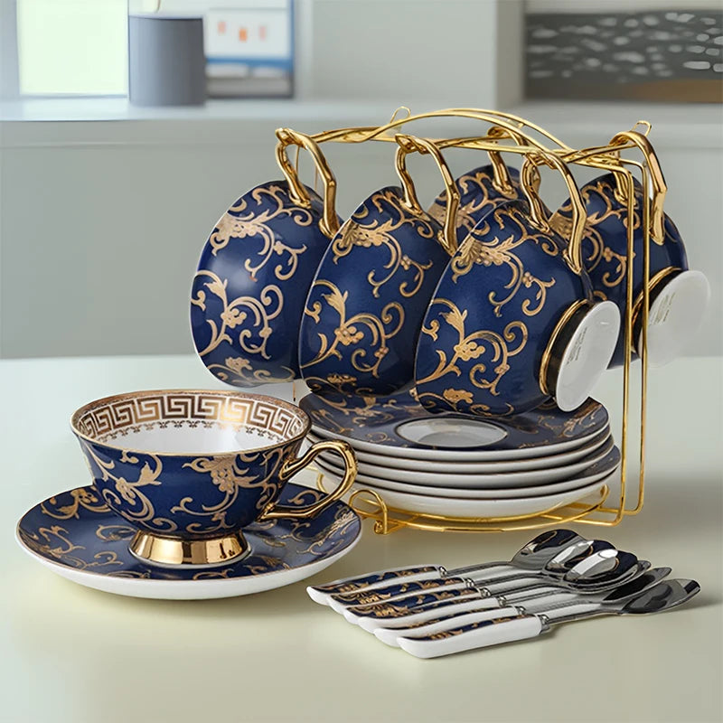 Wholesale Customizable Bone China Coffee Cup Set Cups & Saucers Suitable for Hotels Bars and Restaurants