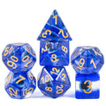 Hot Sale Blue Resin 16mm 7-Piece Polyhedral Dice Set for Dungeons & Dragons DND Role Playing Games