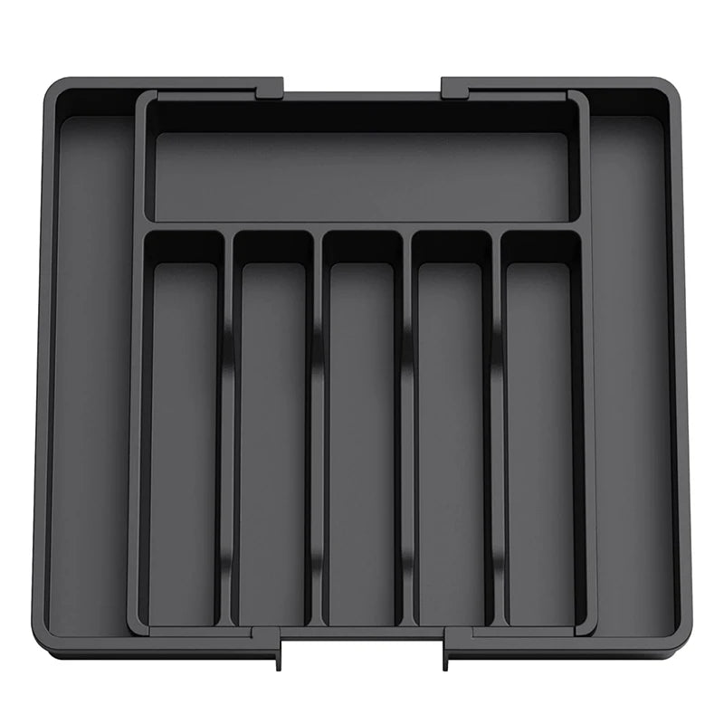 Extendable Kitchen Cutlery Storage Box Portable Storage Tray for Kitchen Forks Knives Spoons Collecting Household