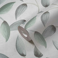 Made Germany Non Woven Vinyl Wallpaper Rolls Leaf Tendril Green White Grey 10.05x0.53m Abrasion-Resistant Living Room Kitchen