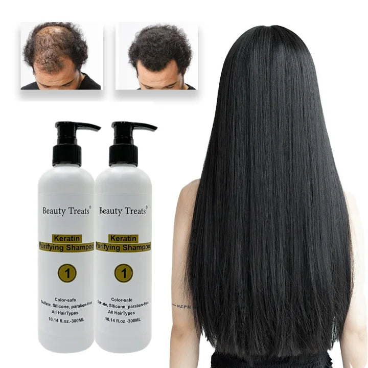 Organic Keratin Argan Oil Anti-Dandruff Shampoo Oily Salon Use Deep Cleaning Smoothing Color-Protection Vegan Silicone-Free