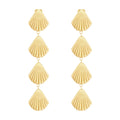 Latest 18K Gold Plated Stainless Steel Jewelry Wholesale Fashion Shell Tassel Drop Earrings Waterproof Party Earrings E241539