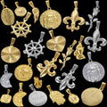 Custom Logo Pendant Jewelry Stainless Steel PVD 18k Gold Religious Jesus Head Pendant Tarnish Free Rose Flower Compass Charms