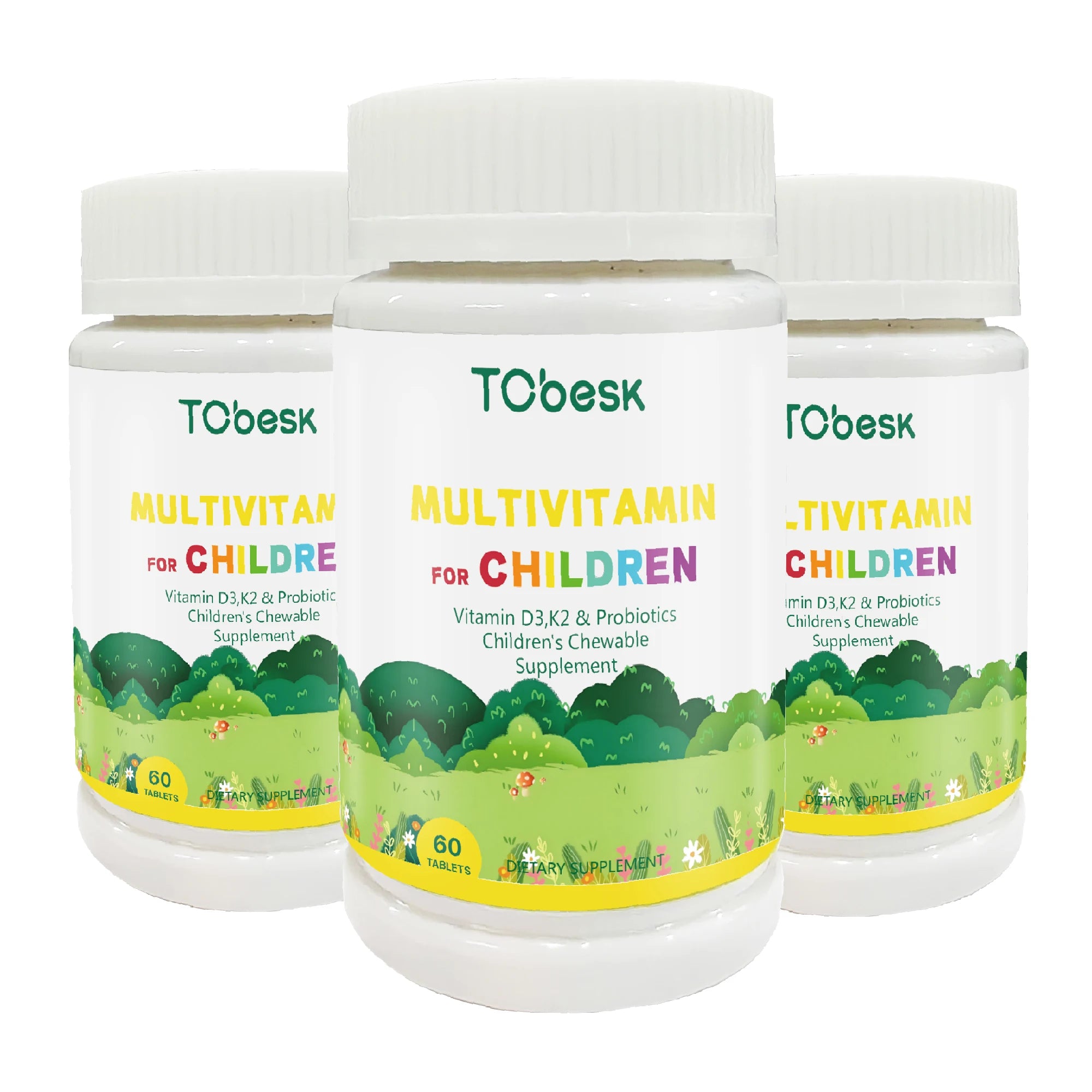 Strengthen Bones Muscles & Vision Dietary Supplements TCbesk Children's Multivitamin & Mineral Tablets