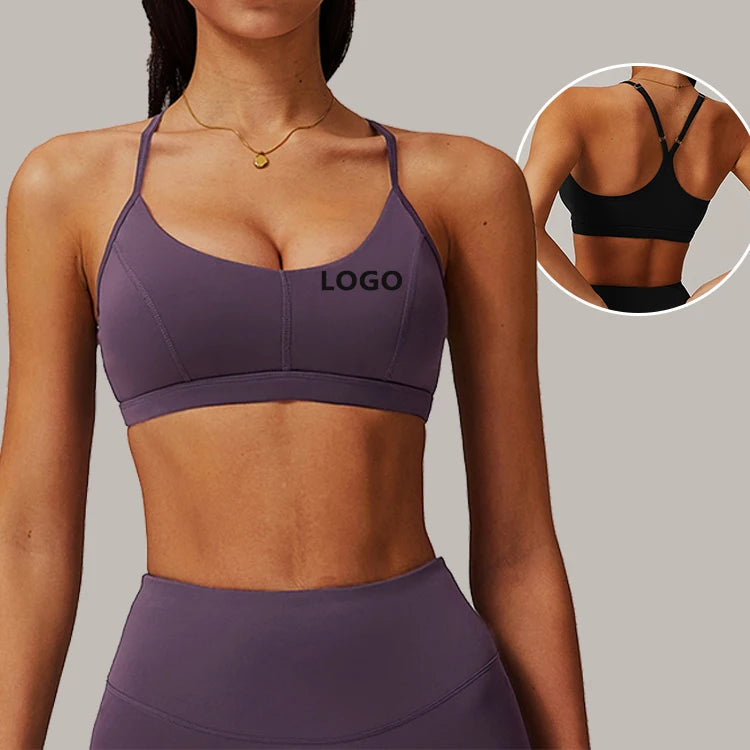Nude Sports Bra Fitness Yoga Running Bra Fitness Sling Beautiful Back Yoga Bra