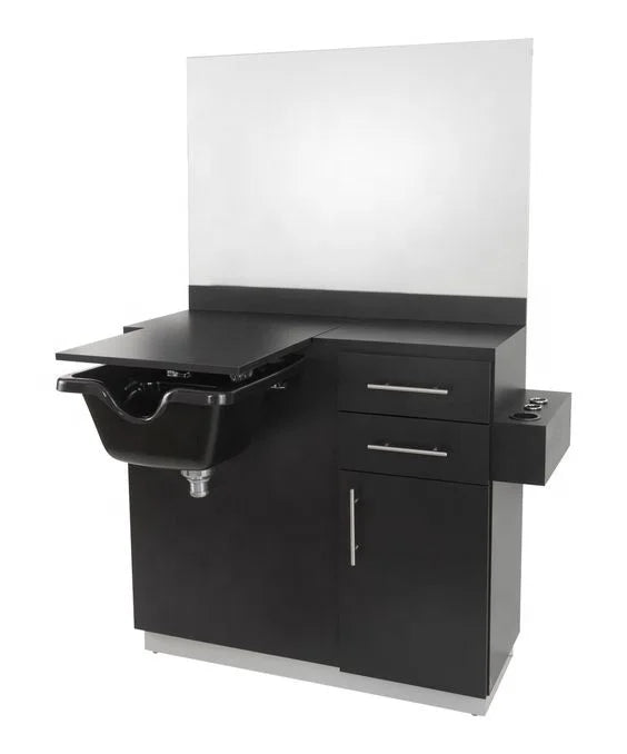 Barber Unit Salon Furniture Mirror Optional Color New Design Barber Station With Sink