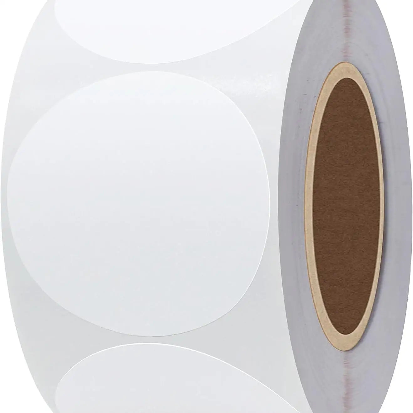 Circle White 2 Inch Color Thermal Printer Stickers Direct Thermal Labels Round Adhesive Paper Roll 750 Pieces Per Roll