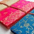 Custom Handmade Leather Folding Journal Notebook with Tie Antique Imitation Ethnic Design Diary for Gifting Office Personal Use
