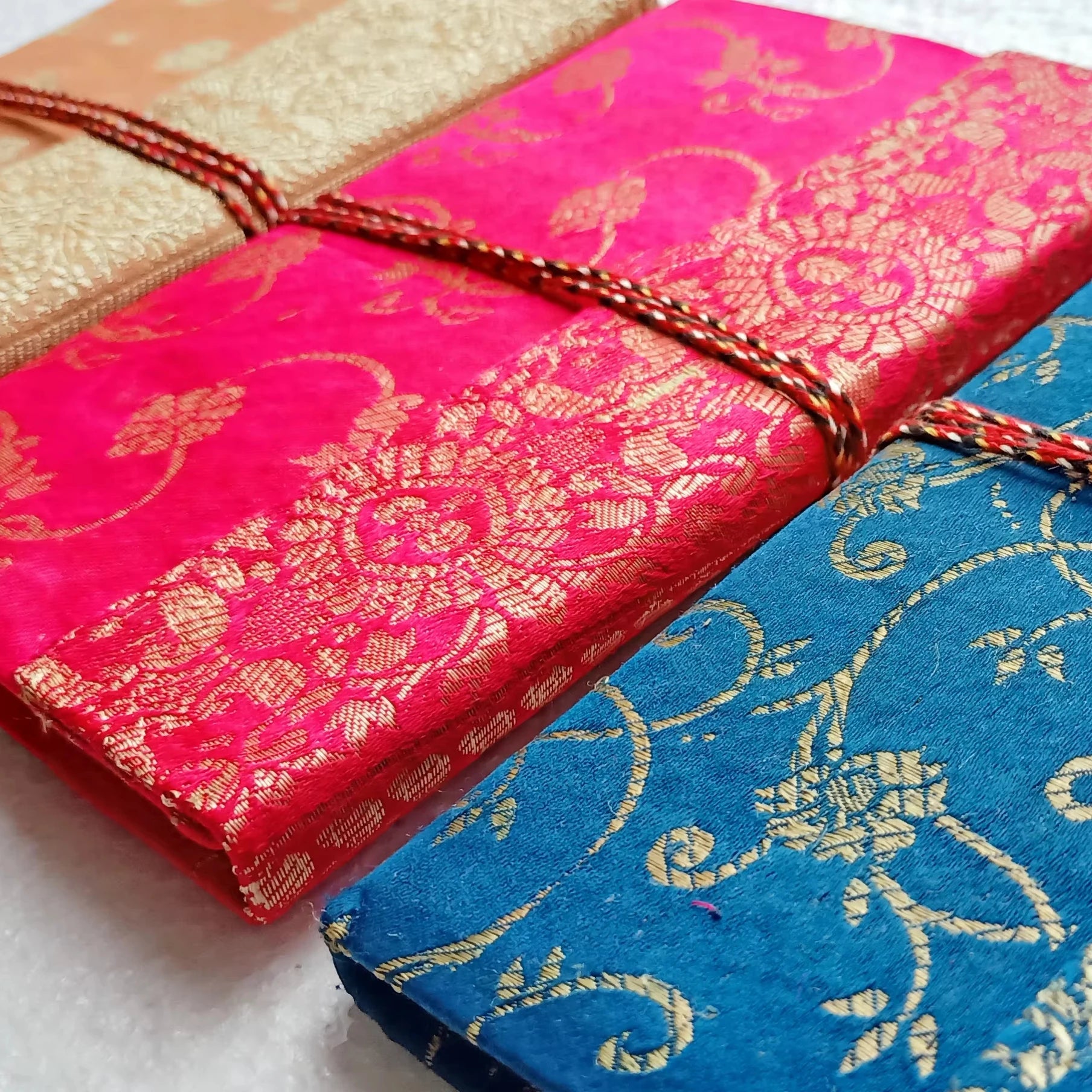 Custom Handmade Leather Folding Journal Notebook with Tie Antique Imitation Ethnic Design Diary for Gifting Office Personal Use