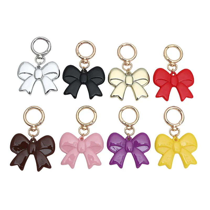 2025 High-end Korean Version of the Ins Heart Keychain Pendant Personalized Large Bow Car Keychain Female Bag Hanging Ornament