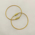 Gold Key Chain Ring Wire Keychain Large Cable Stainless Steel Wire KeyRing Loop Holder Heavy Duty Connectable Luggage Tag Keeper