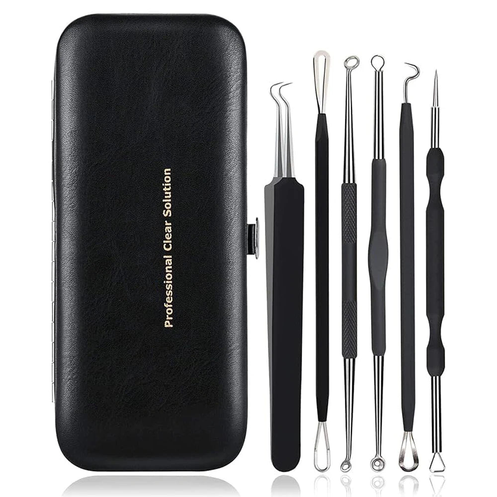 6-Piece Acne Removal Kit Blackhead & Whitehead Comedones Extractor for Face Blemish Popping Tool
