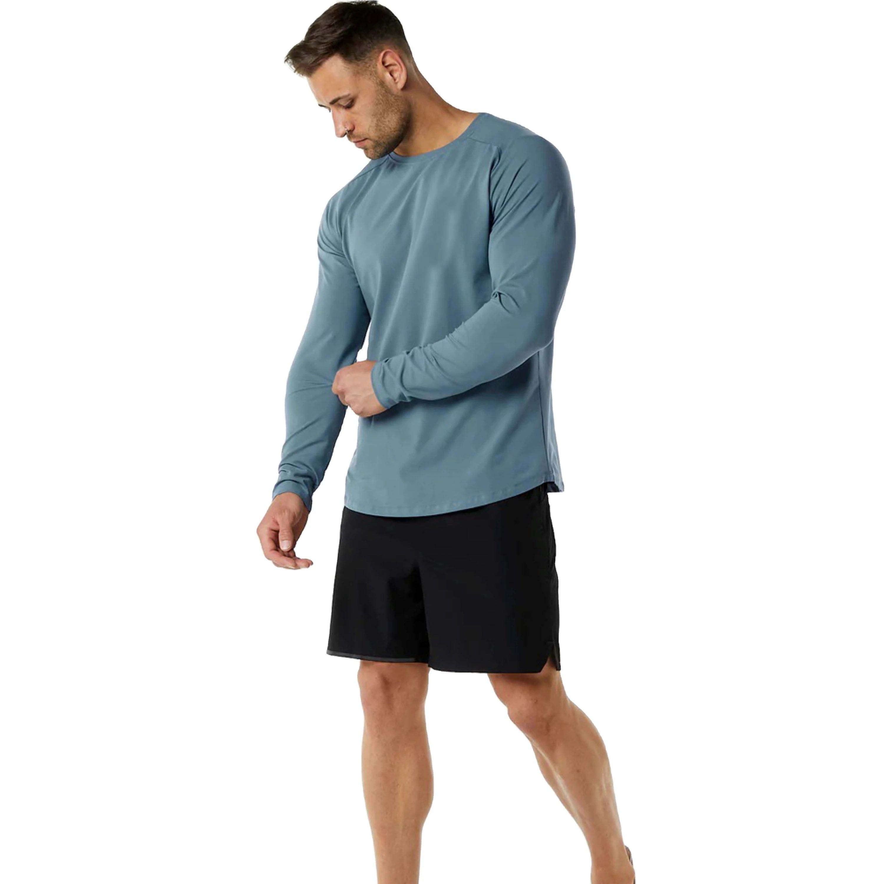 Men's Premium Quality 100% Cotton T Shirt Solid Color Basic Regular Fit Full Sleeve Customized Tees with Blank Design