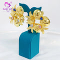 Meizi Jewelry Muslim Gold Zircon Large Earrings for Women's Wedding Jewelry Accessories