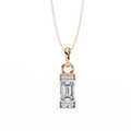 Modern Vibe Lab Grown Diamond Pendant 1.0 Carat Emerald Cut 14K White Gold Wedding Setting Rose/Yellow Gold Party Pendant