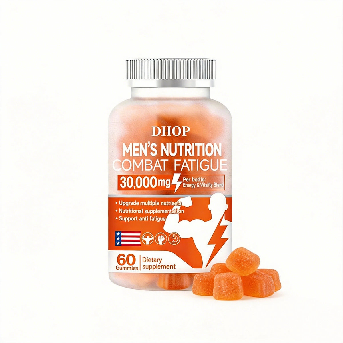 DHOP All-in-One Men's Wellness Gummies Daily Immune Energy & Stress Support with Key Vitamins and Minerals MegaBDM