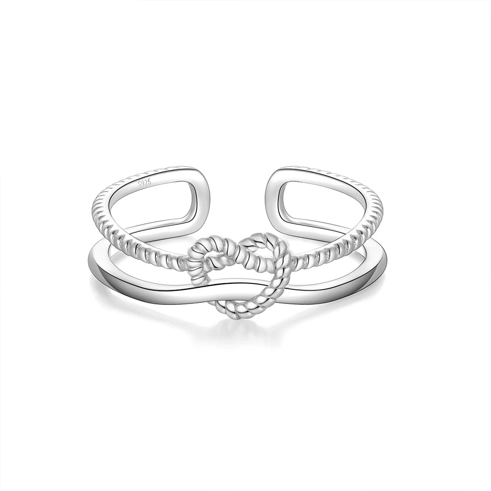 CANNER Custom Cubic Zirconia Promise Designer Engagement Ring 925 Silver Double Cross Heart Finger Rings Valentine'S Day Gifts