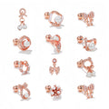 Rose Gold Zircon Pearl Earrings Luxury Titanium Studs Elegant Design for Women and Formal Events
