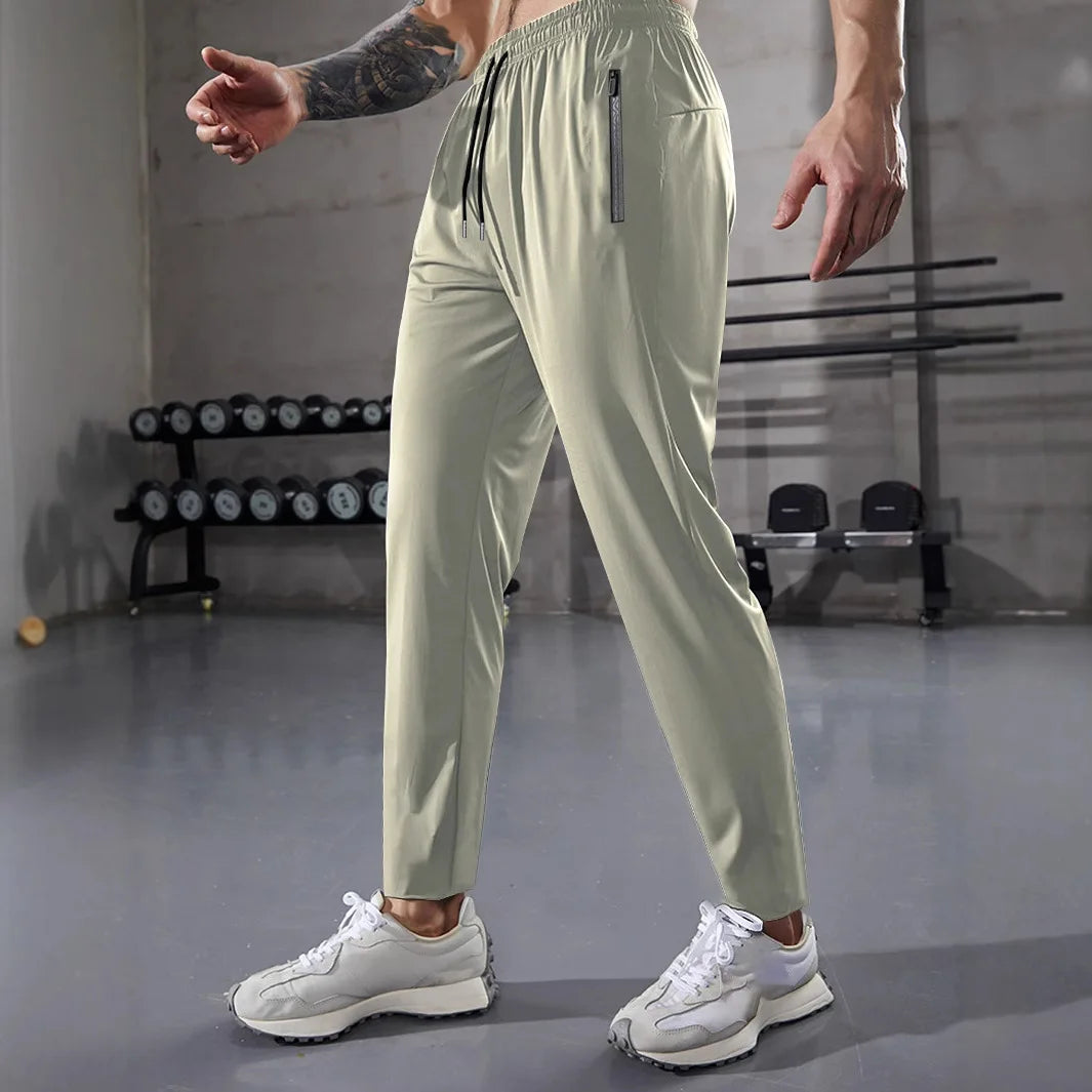 Mens Athletic Sweatpants with Zipper Pockets Workout Gym Joggers Pants for Men Running Jogging Outdoor Sports Breathable Pants