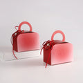 JUXINDA Stylish Embossed Candy Box Handheld Wedding Candy Bag Simple Wedding Favors Rose Pink Candy Box