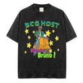 Charming Wholesalers 2026 Heavyweight New Designer Vintage Hip Hop Style Oversized O-Neck logo Printed Cotton T-shirt for Men