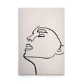 Made In Germany - Home Decor Canvas Picture Face Oneliner - Wall Mural In Cream And Black - Canvas Picture On Stretcher Frame