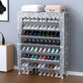 Modern 7-Layer Stainless Steel Frame Shoe Rack Cabinet Online Display Home Storage Shelf for Workshop Use