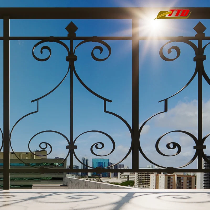 Classic Modern Iron and Stainless Steel Balcony Railing From Vietnam with Elegant Curves and Clean Lines for Outdoor Use